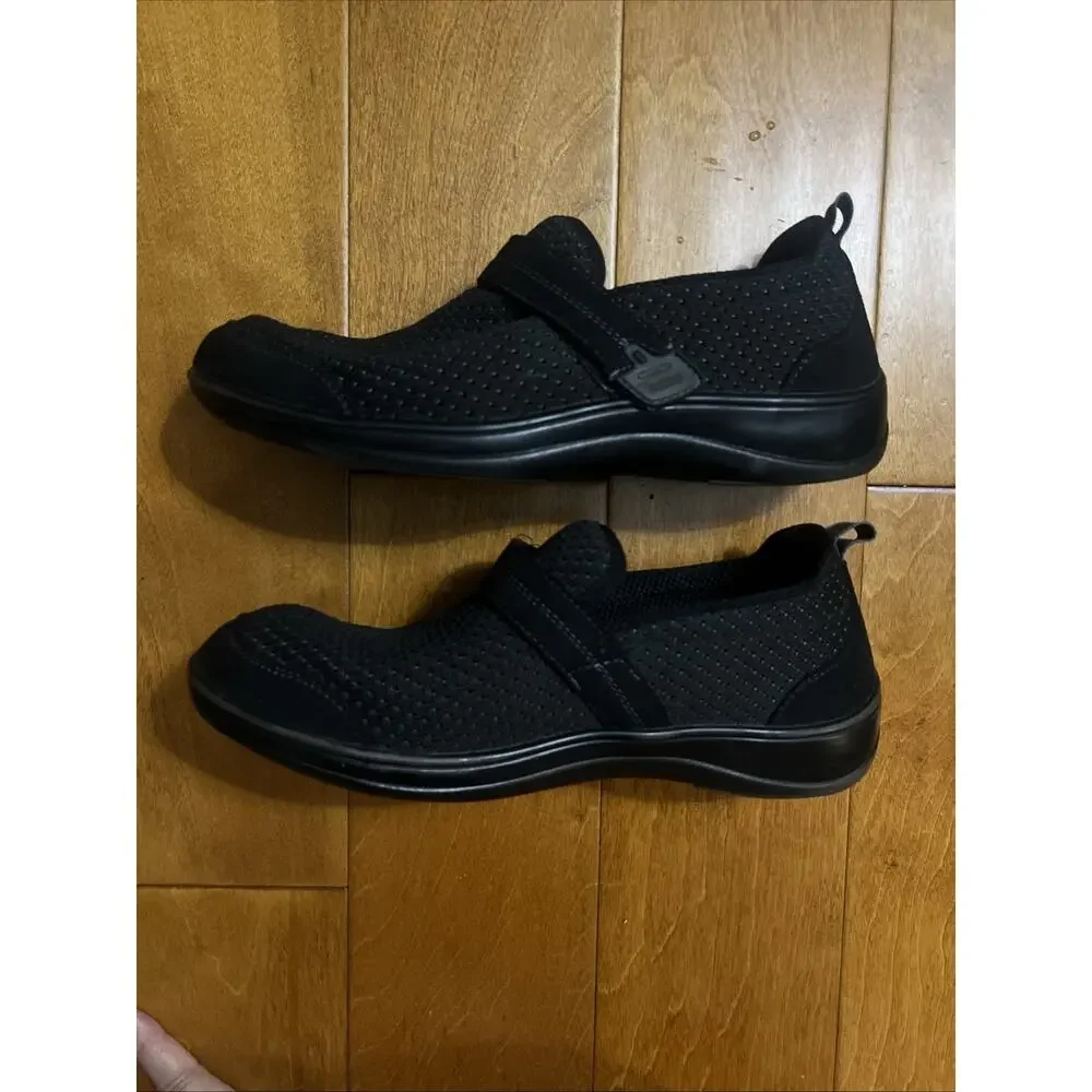 Orthofeet Quincy Stretch Slip On Shoes Size 9B 821 Black Women’s Comfort Strap